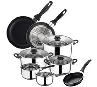 San Ignacio Set 3 Servizi+ Batteria Cucina 8 Pezzi padelle e Utensili, Metallo, Scuro, 24 cm