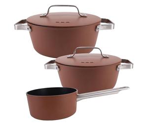 San Ignacio Set di 2 pentole Ø20 cm-2 L Ø28 cm-6L + Pentola Ø16 cm-1,3 L in alluminio forgiato AGROS