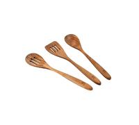 San Ignacio Compact - Utensili da cucina a 3 parti - Prodotti in legno Acacia - 1 cucchiaio da slot 33 cm + 1 cucchiaio solido 32 cm + 1 cucchiaio ranradacm - massima qualità