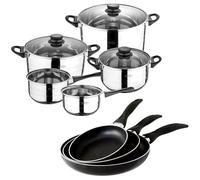 San Ignacio Set di padelle e Batteria da Cucina, Metallo, Nero, 40 cm