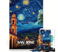 San José, Costa Rica, Notte stellata, Puzzle da 1000 pezzi per adolescenti, Puzzle stimolante, Giocattolo rilassante, Taglio nitido, Regalo per festival (38x52cm)