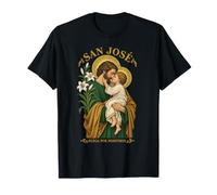 San Jose San Giuseppe Bambino Gesù Gigli cattolici Maglietta