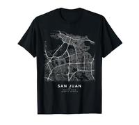San Juan Porto Rico Mappa della Città Minimalista Strade Maglietta