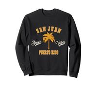 San Juan Porto Rico Tropical Pam Tree Spiaggia Vibes Retro Felpa