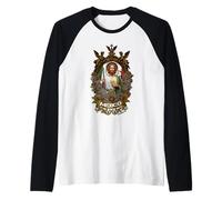 San Judas Tadeo - Bandiera Messicana di St. Jude Art Devocion Maglia con Maniche Raglan
