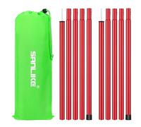 SAN LIKE Asta telescopica per tenda, 200 cm, asta telescopica per tende, in alluminio, per teloni, tende, tende da sole, teloni da campeggio, set da 2 pezzi, colore rosso