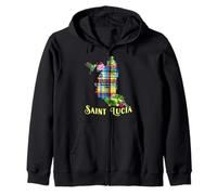 San Lucia Tesoro Caraibico Madras Heritage Felpa con Cappuccio