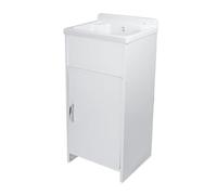 San Marco mobile con lavatoio per lavanderia, da interno o esterno, mobile lavanderia con lavatoio, dotato di vano interno, con vasca in resina. (42,5x35 cm, da interno/esterno)