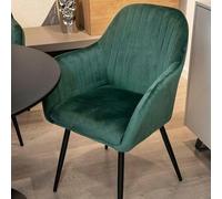 San Marco Poltrona imbottita in velluto verde petrolio con gambe in ferro nero (2)