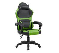 San Marco sedia da gaming ergonomica con braccioli, sedia da scrivania reclinabile, disponibile in diversi colori. (Verde)