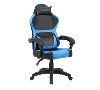 San Marco sedia da gaming ergonomica con braccioli, sedia da scrivania reclinabile, disponibile in diversi colori. (Blu)