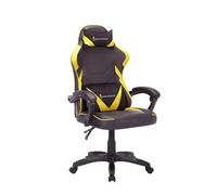 San Marco Sedia da gaming poltrona ufficio gialla e nera, ergonomica con supporto lombare e cervicale per lughi utilizzi