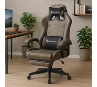 San Marco Sedia da gaming professionale con schienale regolabile e cuscino lombare massaggiante