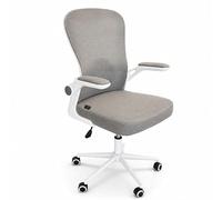 San Marco sedia da ufficio girevole con braccioli, sedia ufficio in rete con braccioli, e poggiatesta, disponibile in vari colori. (Grigio, Senza poggiatesta)