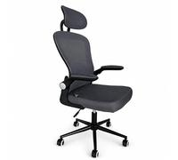 San Marco sedia da ufficio girevole con braccioli, sedia ufficio in rete con braccioli, e poggiatesta, disponibile in vari colori. (Antracite, Con Poggiatesta)
