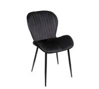 San Marco Set 4 sedie in velluto vintage Margot nere