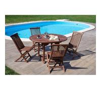 San Marco Set tavolo ovale allungabile e 4 sedie pieghevoli