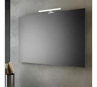 San Marco specchio filo lucido, specchio da bagno con luce, disponibile con o senza lampada da 30 o 45 cm, specchio da parete bagno, installazione semplice e veloce. (100x80 cm, con lampada 30 cm)