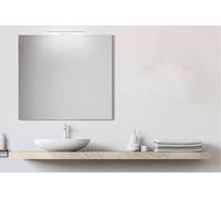 San Marco specchio filo lucido, specchio da bagno con luce, disponibile con o senza lampada da 30 o 45 cm, specchio da parete bagno, installazione semplice e veloce. (70x70 cm, con lampada 45 cm)