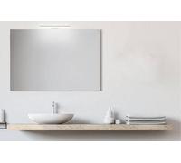 San Marco specchio filo lucido, specchio da bagno con luce, disponibile con o senza lampada da 30 o 45 cm, specchio da parete bagno, installazione semplice e veloce. (90x60 cm, con lampada 45 cm)