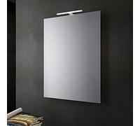 San Marco specchio filo lucido, specchio da bagno con luce, disponibile con o senza lampada da 30 o 45 cm, specchio da parete bagno, installazione semplice e veloce. (80x60 cm, con lampada 30 cm)