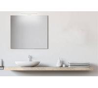 San Marco specchio filo lucido, specchio da bagno con luce, disponibile con o senza lampada da 30 o 45 cm, specchio da parete bagno, installazione semplice e veloce. (60x60 cm, con lampada 45 cm)