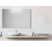 San Marco specchio filo lucido, specchio da bagno con luce, disponibile con o senza lampada da 30 o 45 cm, specchio da parete bagno, installazione semplice e veloce. (80x60 cm, con lampada 45 cm)