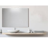 San Marco specchio filo lucido, specchio da bagno con luce, disponibile con o senza lampada da 30 o 45 cm, specchio da parete bagno, installazione semplice e veloce. (100x80 cm, con lampada 45 cm)