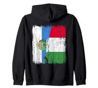 San Marino Italia Mezza Bandiera Orgoglioso San Marino Italian Pride Felpa con Cappuccio