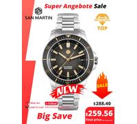 San Martin 2025 Nuova Versione Aggiornata 40mm Orologio Subacqueo da Uomo Design Originale NH35 Meccanico Automatico Impermeabile 200m SN0118 Light Yellow FKM 40mm NH35 Mov