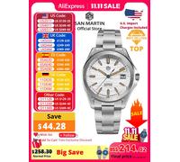 San Martin 39mm Gada Moda Uomo Orologio elegante Arancione Luminoso NH35 Orologi meccanici automatici da lavoro Impermeabile SN0129 Reloj