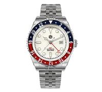 San Martin 40mm di lusso stile sportivo pieno luminoso GMT orologi bidirezionale lunetta vetro zaffiro orologio meccanico automatico, white