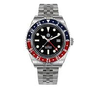 San Martin 40mm di lusso stile sportivo pieno luminoso GMT orologi bidirezionale lunetta vetro zaffiro orologio meccanico automatico, black