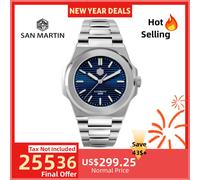 San Martin 42mm PT5000 SW200 Sunray Dial Diver Orologio da uomo Retro Luxury Zaffiro 20Bar Impermeabile BGW-9 Luminoso SN0076