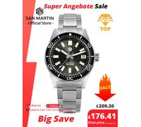 San Martin 62mas Diver Orologio 39mm Classico NH35 Uomo Orologi meccanici automatici Zaffiro Impermeabile 200m SLN C3 Luminoso SN0007