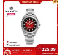 San Martin Luxury Sports style Dune Texture Dial Orologio meccanico automatico da uomo Zaffiro impermeabile 10Bar luminoso SN0129G