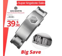 San Martin New Fly Chiusura regolabile Parti di orologi Chiusura del braccialetto per 16mm Modello specificato Fibbia Chiusura pieghevole Non universale Screw Structure