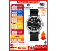 San Martin Nuovo 40mm Retro Pilot YN55 Meccanico automatico Moda Stile semplice Orologio da polso da uomo 100m Impermeabile C3 Luminoso SN0143