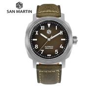 San Martin SN0065 40mm Orologio da uomo YN55A Movimento meccanico automatico Vintage sfumato quadrante marrone Orologi Zaffiro luminoso