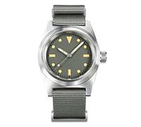 San Martin SN029GC orologio da uomo pilota vintage militare YN55 orologi automatici da polso con cinturino in nylon (gray no logo)