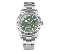 San Martin SN054G-3 NH34 39mm BB Color Dial Uomo GMT Orologio da polso meccanico automatico in vetro zaffiro, Verde, Meccanico