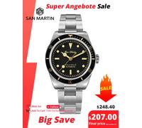 San Martin Vintage 38mm 6200 Orologio subacqueo Nuovo aggiornato per uomo Lusso NH35 Meccanico automatico Zaffiro Impermeabile 200m Relojes