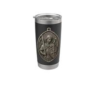 San Michele Arcangelo antico medaglia stile cristiano icona Bicchiere termico in acciaio inox doppia parete