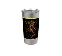 San Michele Arcangelo Barocco Chiaroscuro Icona Design Bicchiere termico in acciaio inox doppia parete