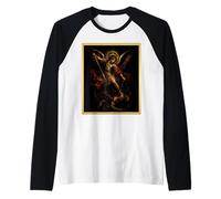 San Michele Arcangelo Barocco Chiaroscuro Icona Design Maglia con Maniche Raglan