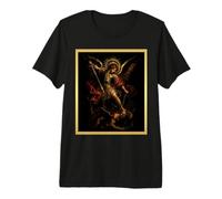 San Michele Arcangelo Barocco Chiaroscuro Icona Design Maglietta Premium