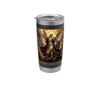 San Michele Arcangelo Quis Ut Deus Arte Sacra Devozionale Bicchiere termico in acciaio inox doppia parete