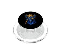 San Michele Blu Celeste Angelo Spada Scudo Arte Sacra PopSockets PopGrip per MagSafe