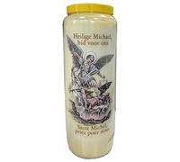 San Michele Candela di preghiera a vasetto Novena 18 x 7 cm 100% Vegetale Combustione 9 giorni - 216 ore