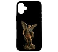 San Michele l'Arcangelo sconfiggendo Satana - Catholic Custodia per iPhone 16 Plus